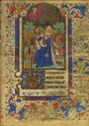 MANUSCRIPT LEAF.  [King David in Penance.]  Miniature on vellum leaf from Latin Book of Hours.  France, 15th century